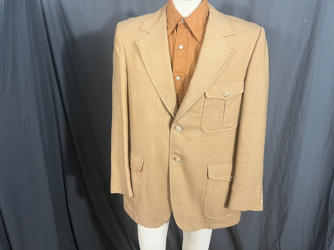 Vintage 70's Belt Back Suit Belloff's Tan 42 - Etsy