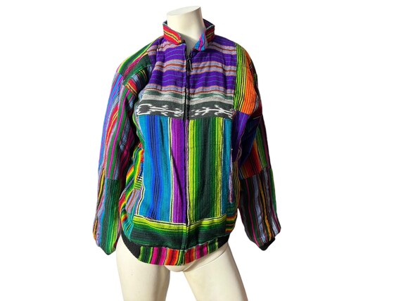 Vintage ethnic patchwork jacket M - image 9