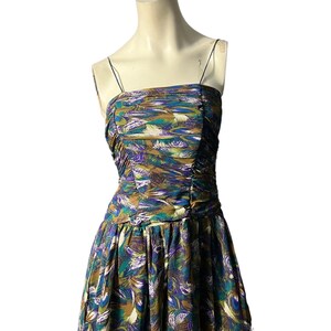 Vintage 80&#39;s peacock party dress S Opening Night