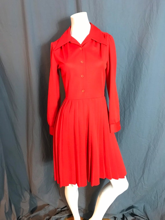 Vintage orange 60’s 70’s Fenwick Knits day dress M - image 2