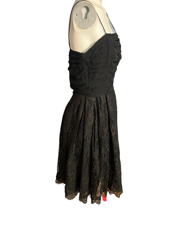 Vintage 50's black lace party dress Howard W - image 3