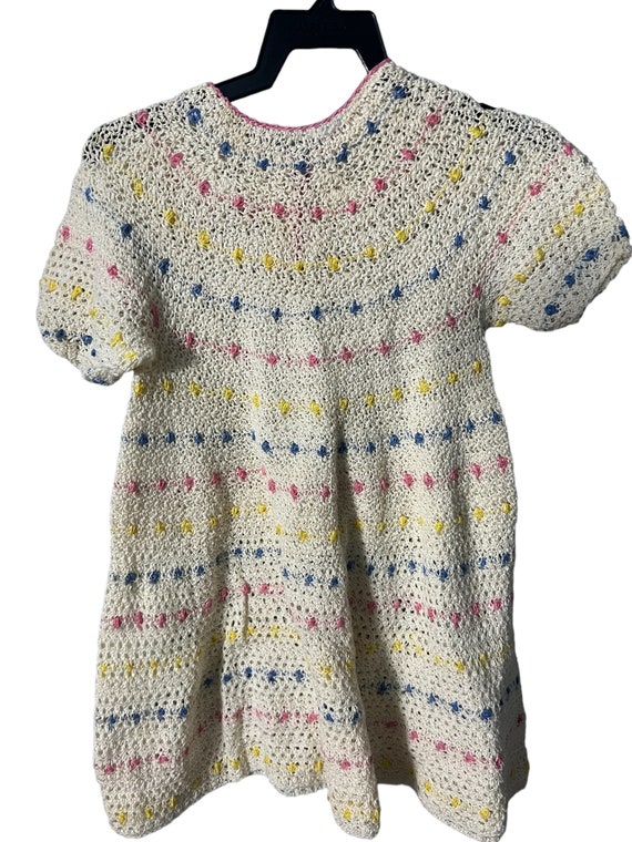 Vintage crochet kids dress handmade - image 3