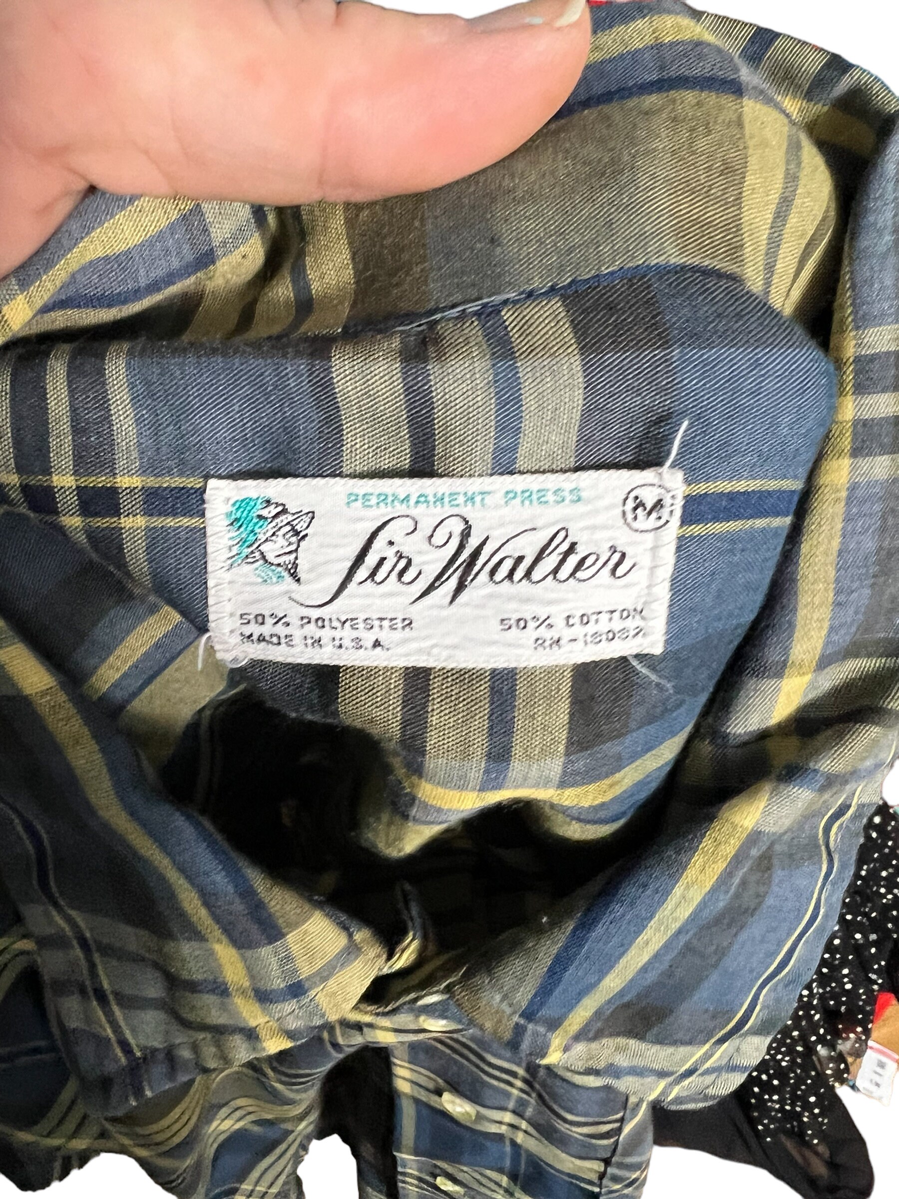 Vintage Plaid Sir Walter Dress Shirt M - Etsy
