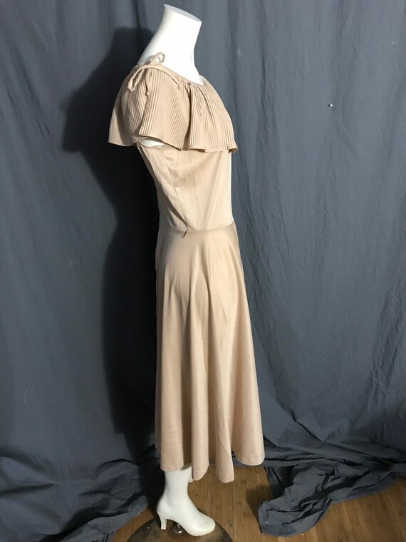 Vintage tan 1970’s polyester dress L - image 5