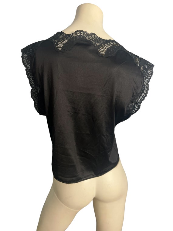 Vintage black 70's lingerie top GiGi M - image 4