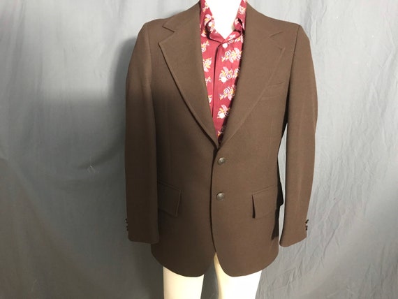 Vintage 1970’s brown sports coat jacket 42 - image 1
