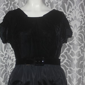 Vintage Jonathan Logan 1950&#39;s Black Velvet Party Dress S