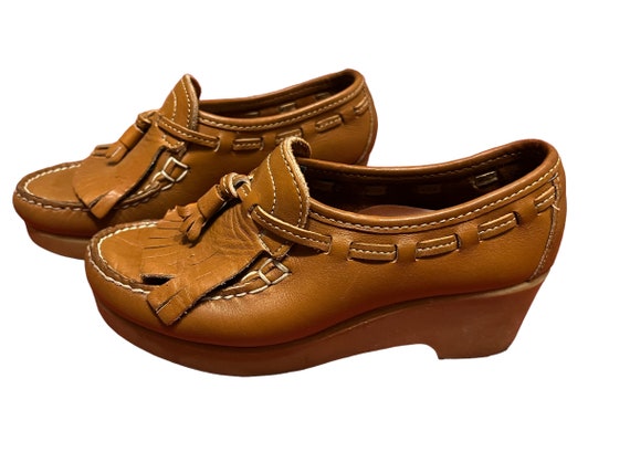Vintage platform shoes loafers Dexter 5.5 M - image 1