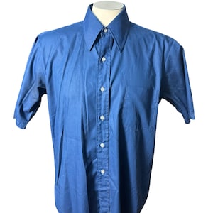 Vintage 70er Jahre Herren Hemd blau M Kent von Arrow