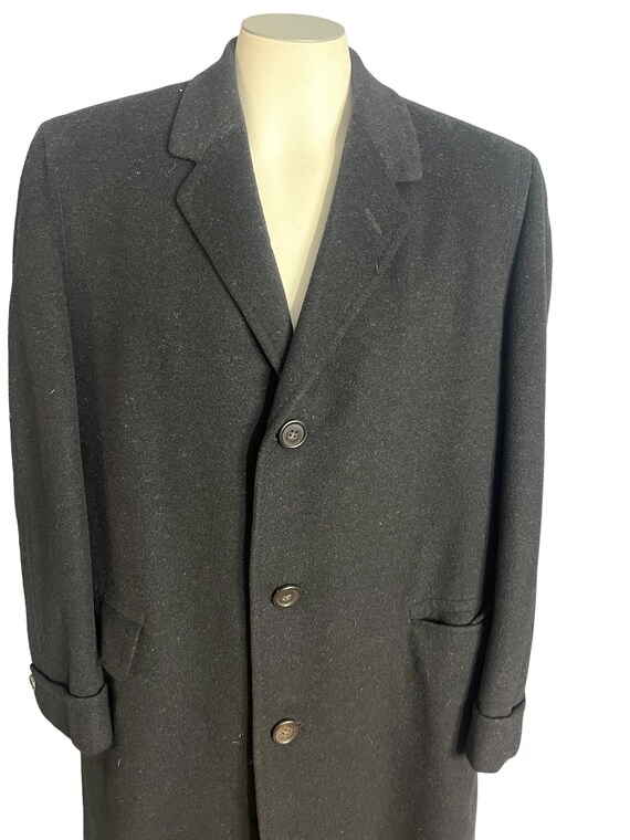 Vintage 50's cashmere black men's overcoat - image 3