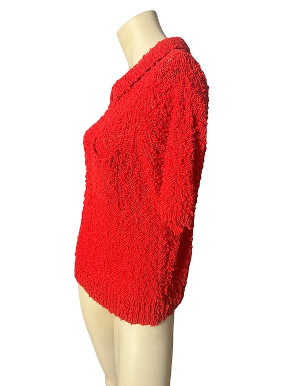 Vintage 80's red sweater top L Sea Wind - image 5