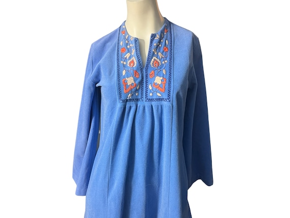 Vintage 70's Kayser embroidered caftan robe S - image 1