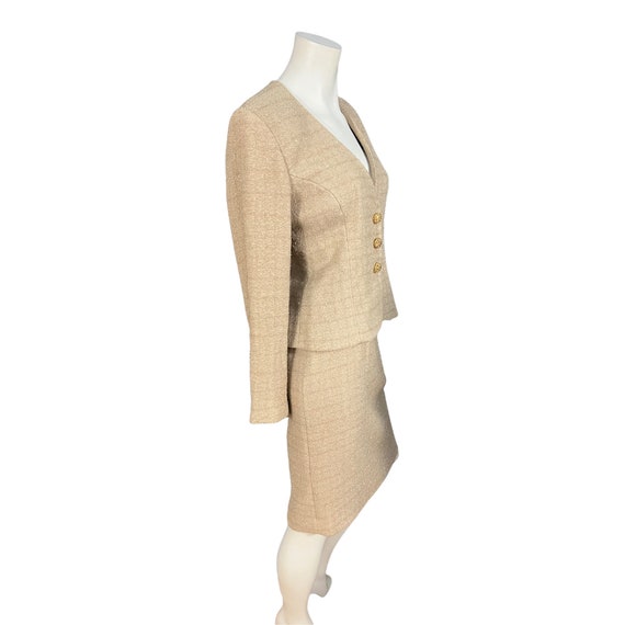 Vintage Victor Costa suit 4 gold and tan - image 4