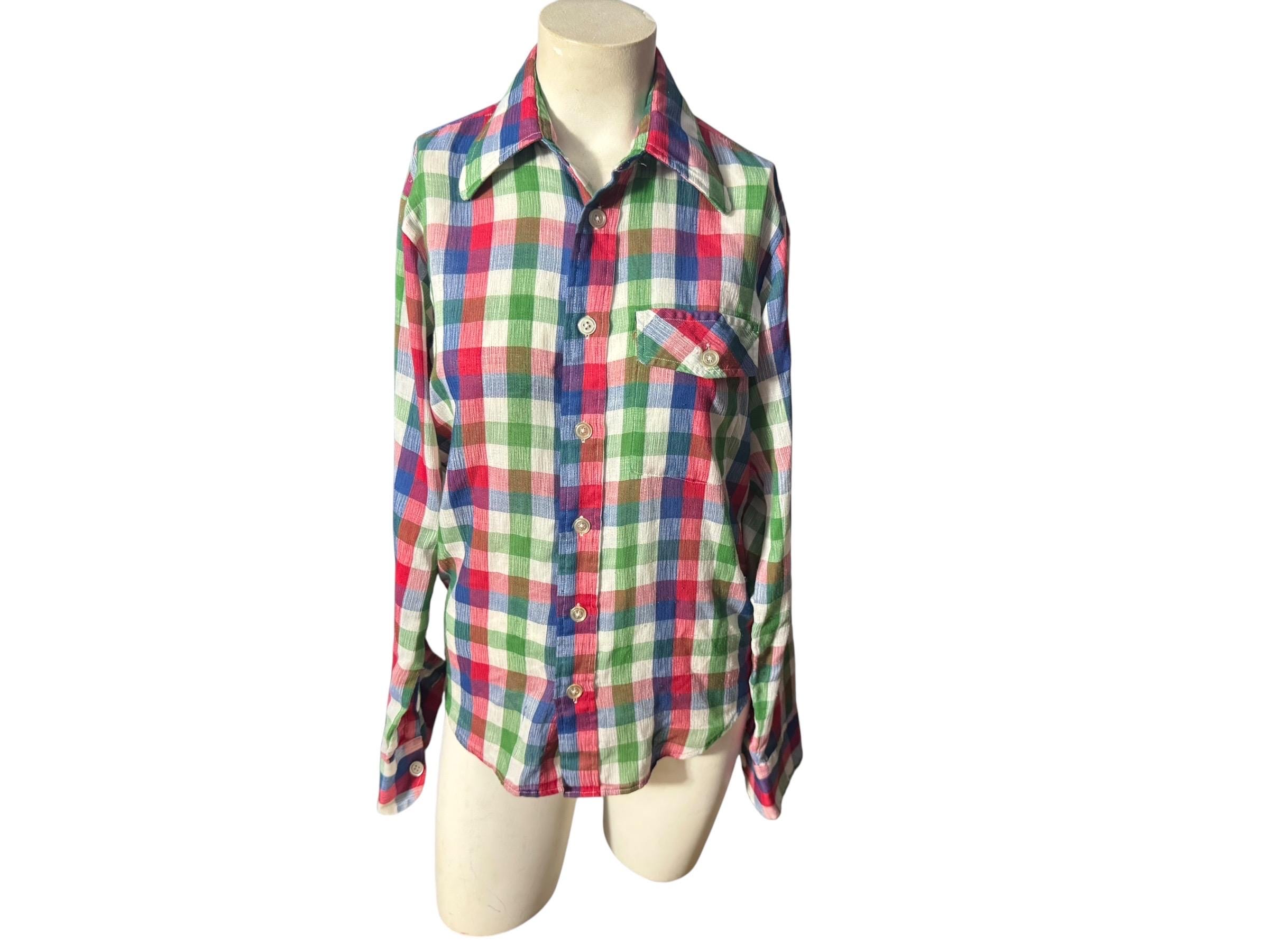 Vintage 60's 70's Women's Check Shirt S - Etsy Canada