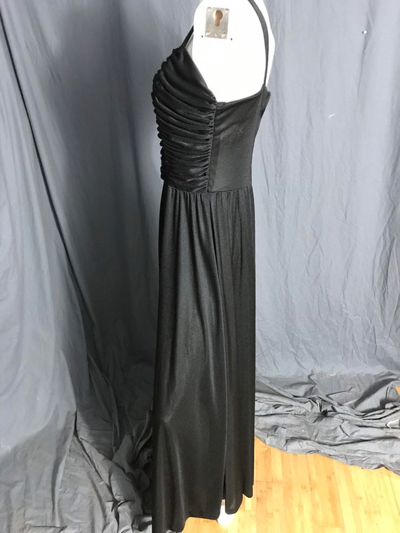 Vintage 1970’s long black Toni Todd dress M / L - image 6