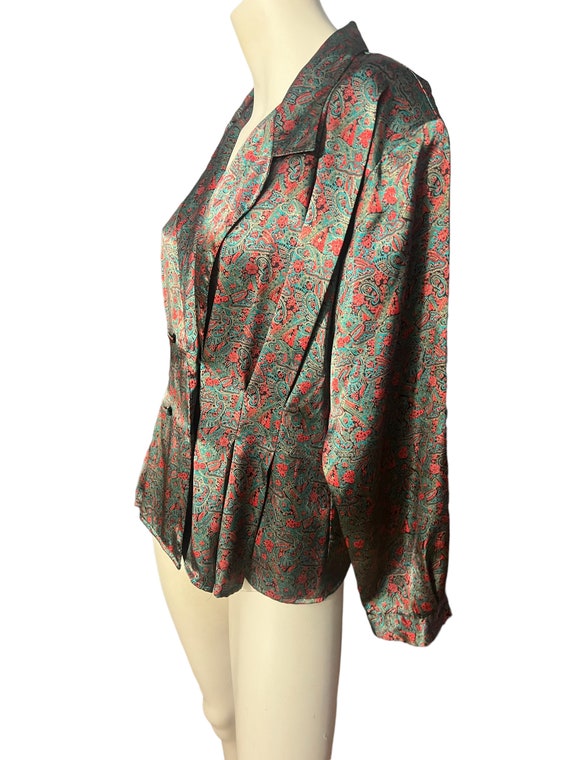 Vintage 80's paisley Notations blouse 10 M - image 6