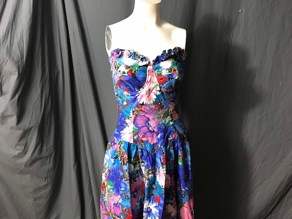 Vintage Act I 1980’s strapless sun dress M