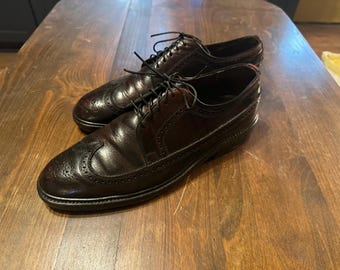 Vintage ALDEN Dark Brown Shell Cordovan Wing Tip Oxfords | 11 B