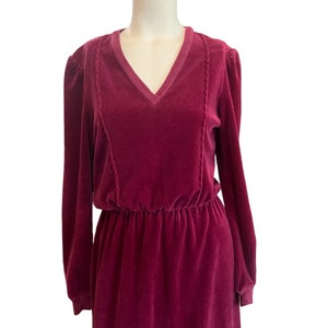 Vintage 80’s maroon Terry cloth dress M Patty O&#39;Neil