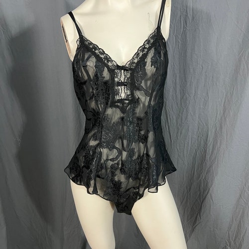 Buy Vintage Victorias Secret 80s Black Teddy Lingerie L Online in