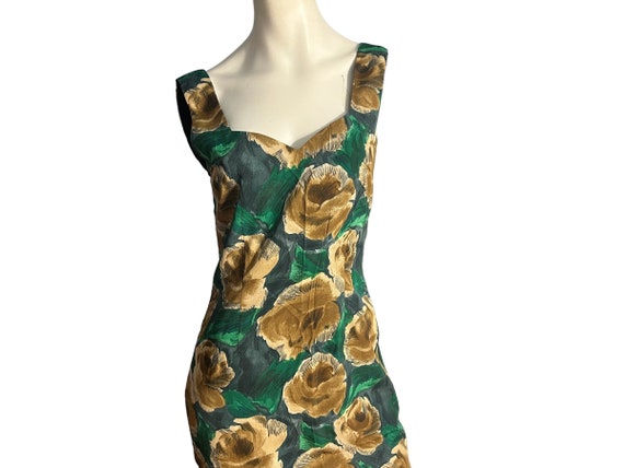 Vintage 50's 60's floral rayon dress S M - image 1