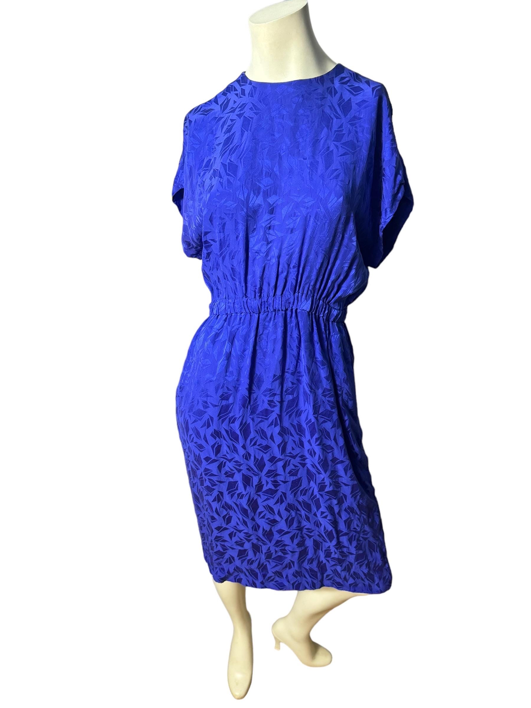 Robe Vintage Liz Claiborne Années 80 En Soie - Taille 38/M, Rose, Col Bateau