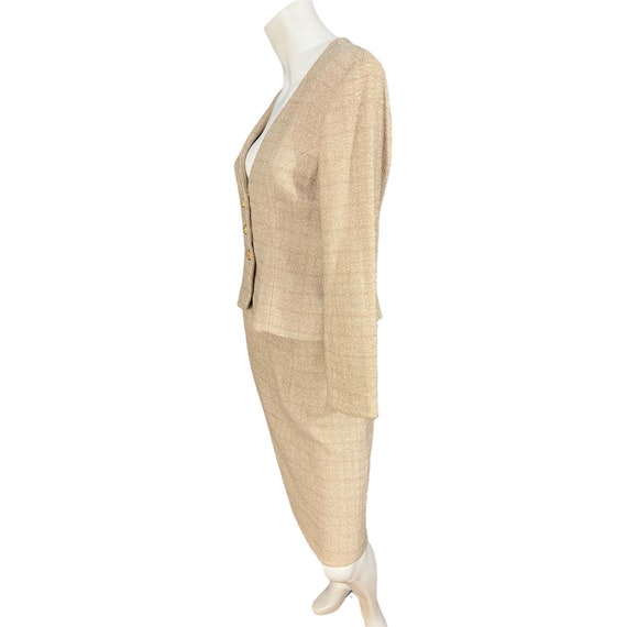Vintage Victor Costa suit 4 gold and tan - image 5
