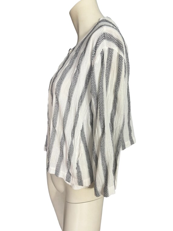 Vintage 80's cotton striped jacket S - image 3