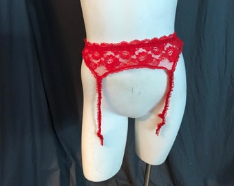 Vintage 1980’s Jezebel red lace garter belt