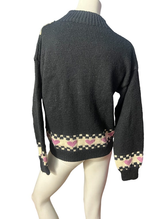 Vintage 80's goose & heart sweater M L - image 5