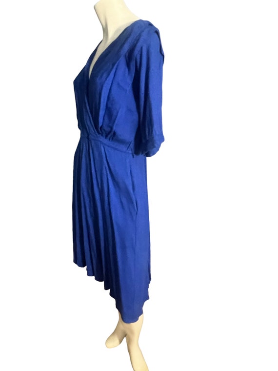 Vintage 80's woven blue dress M - image 6