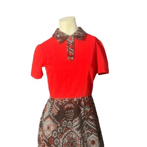 Vintage 70's red and black scooter dress M