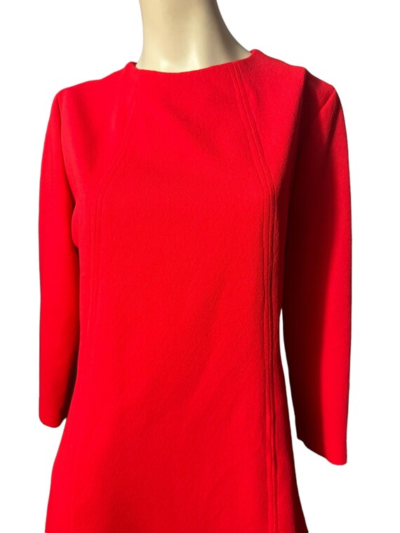 Vintage red 70's polyester dress L - image 3