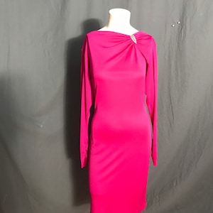 Vintage Karen Okada Climax hot pink dress 11/12