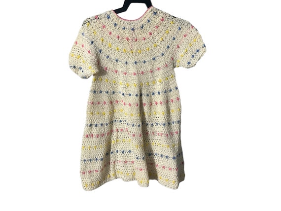 Vintage crochet kids dress handmade - image 1