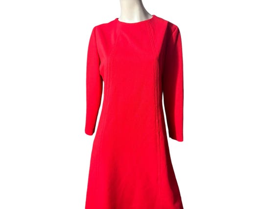 Vintage red 70's polyester dress L - image 1