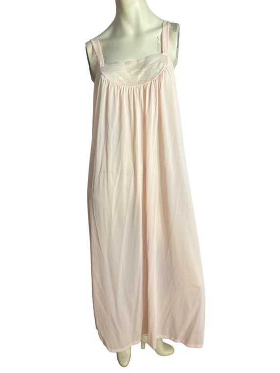 Vintage pink long nightgown M - image 2