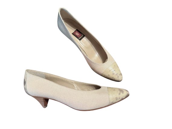 Vintage 80's tan heel shoes 9 N Anne Klein
