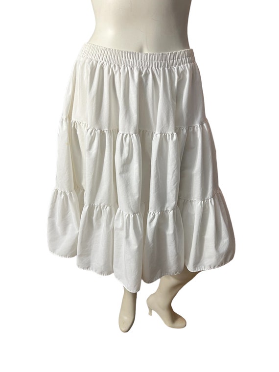 Vintage white Malco Modes petticoat skirt M - image 2