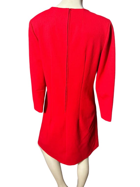 Vintage red 70's polyester dress L - image 5
