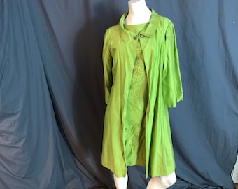 Vintage green 1960’s Sylvia Ann dress and coat M