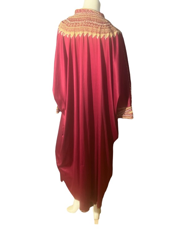 Vintage 70's maroon and gold Kaftan caftan L - image 6