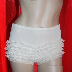 Vintage 50&#39;s High Waist White Sissy Lace Panties S