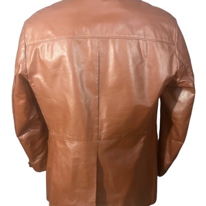 Vintage 70's brown leather suit jacket 44 image 5
