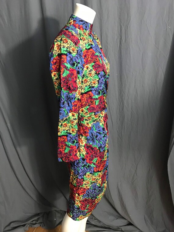 Vintage 1980’s Julie Francis 40’s style silk dres… - image 7