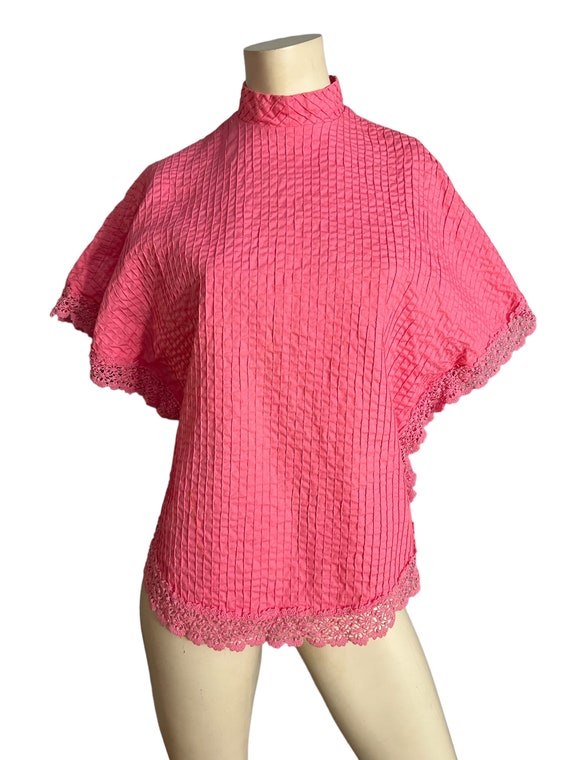 Vintage 60's pink caftan top M Lady Tucker - image 2