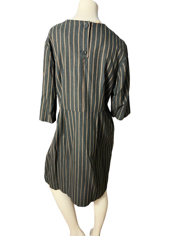 Vintage 60's volup brown stripe dress Martha Mann… - image 5
