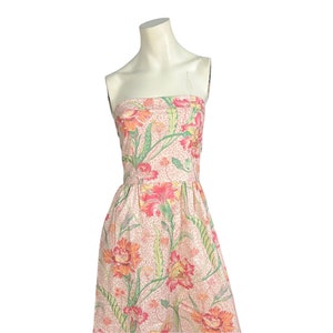 Vintage 80&#39;s strapless cotton floral sundress Blair Woolverton 6 S