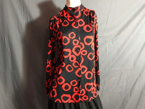 Mr Paul's Boutique Mod 1970's Red and Black Shirt… - image 2