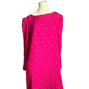 Vintage 80&#39;s Victor Costa pink long dress 16